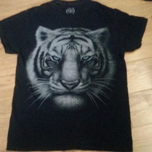 DOM tiger face print black mens small T-shirt